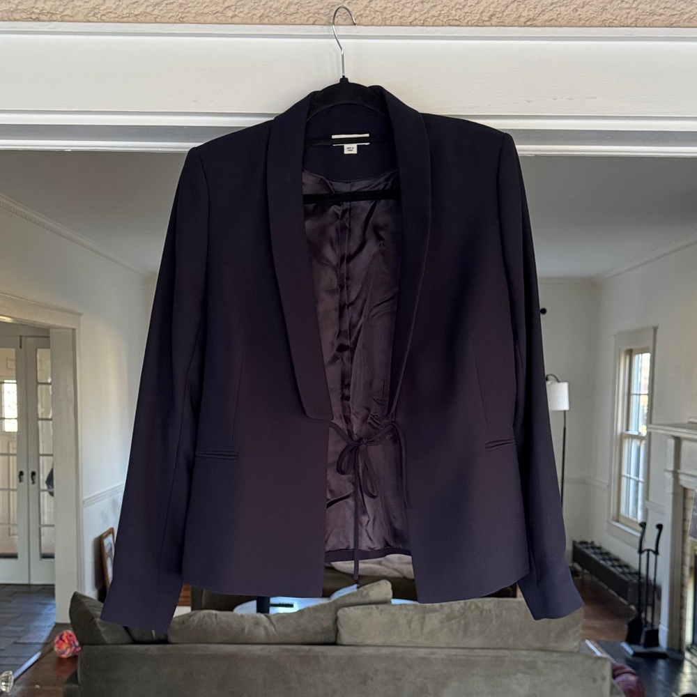 Whistles Tie Front Navy Women's Blazer